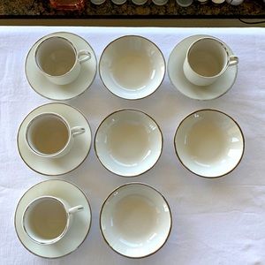 Ironstone Teacup and Saucer and Dessert Set of 4